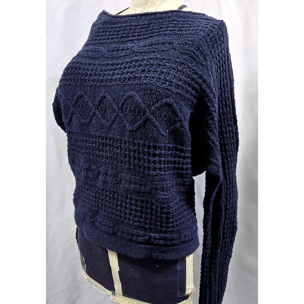 Abercrombie & Fitch Womens Knit Sweater‎ Small Blue Textured Pullover Retro Boho